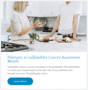 February is Gallbladder cancer awareness month